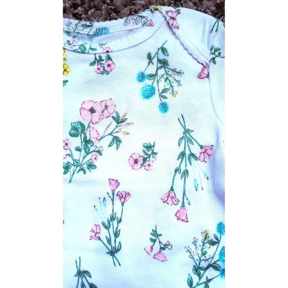 Girl's Size 9 M 6-9 Months Two Pc White Floral NWOT Carter's Top + Blue Pants - Picture 4 of 6